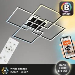 Frame S LED plafondlamp, 72,4x72,4 cm, zwart