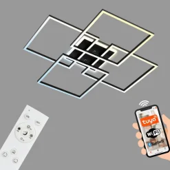 Frame S LED plafondlamp, 72,4x72,4 cm, zwart