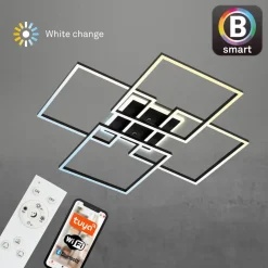 Frame S LED plafondlamp, 72,4x72,4 cm, zwart