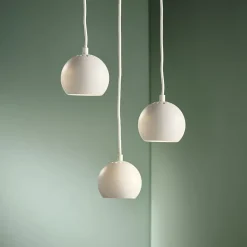 FRANDSEN hanglamp Bal, mat wit, Ø 12 cm