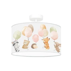 Freddy hanglamp, Ø 35 cm, kleurrijk, dieren, stof, E27