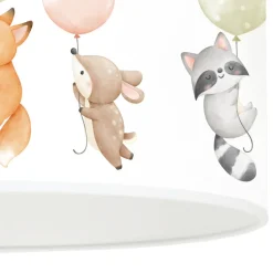 Freddy hanglamp, Ø 35 cm, kleurrijk, dieren, stof, E27