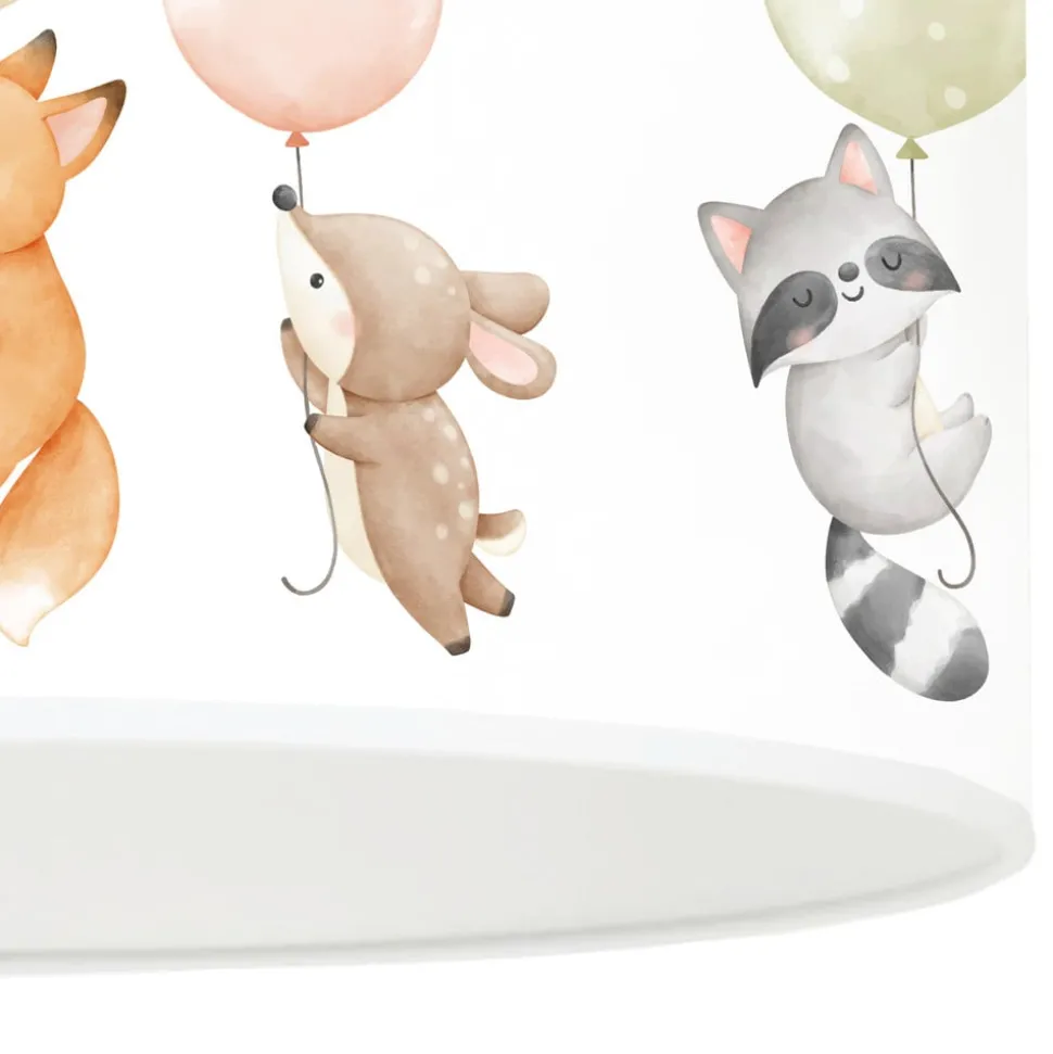 Freddy hanglamp, Ø 35 cm, kleurrijk, dieren, stof, E27