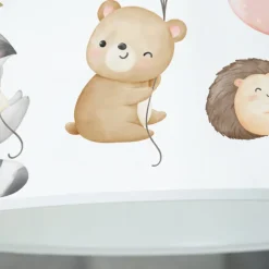 Freddy hanglamp, Ø 35 cm, kleurrijk, dieren, stof, E27