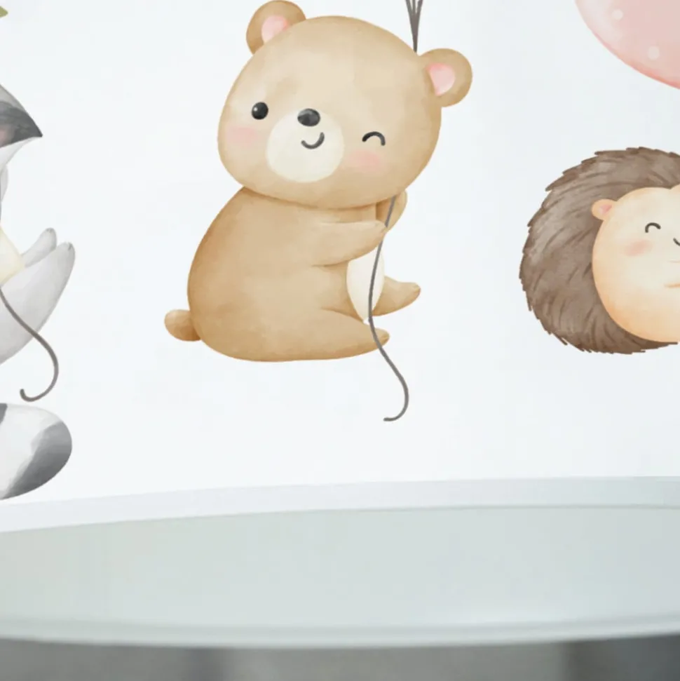 Freddy hanglamp, Ø 35 cm, kleurrijk, dieren, stof, E27