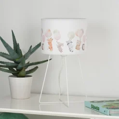 Freddy tafellamp, kleurrijk, dieren, E14, hoogte 32,5 cm