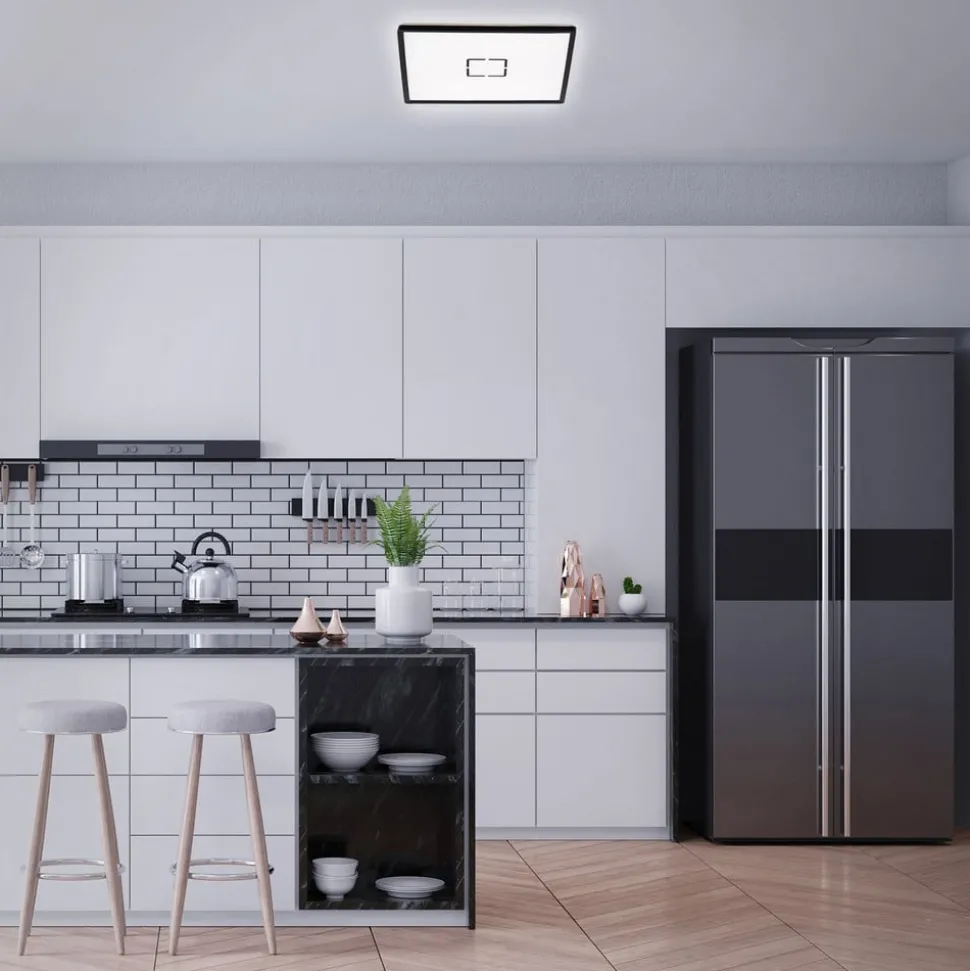 Free LED plafondlamp, 42 x 42 cm, zwart