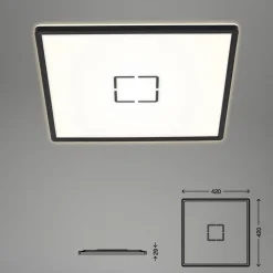 Free LED plafondlamp, 42 x 42 cm, zwart