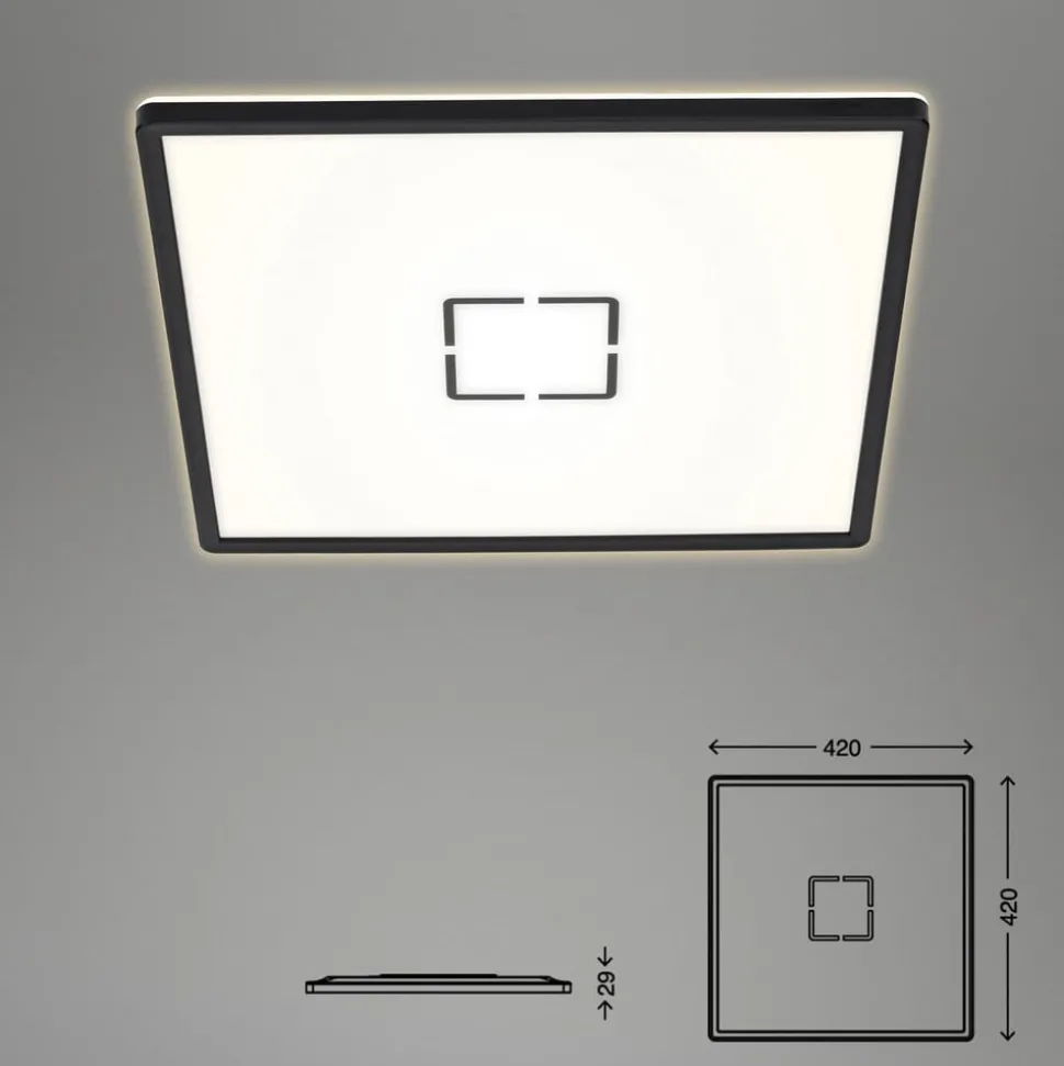 Free LED plafondlamp, 42 x 42 cm, zwart