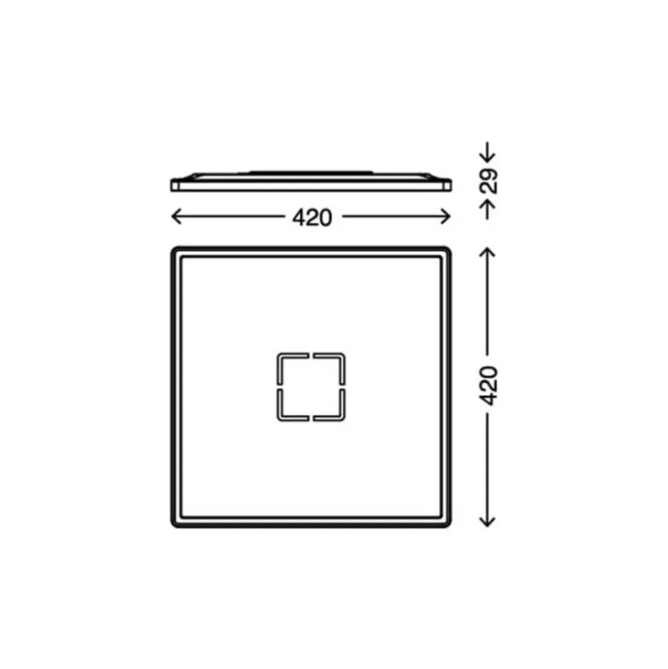 Free LED plafondlamp, 42 x 42 cm, zwart