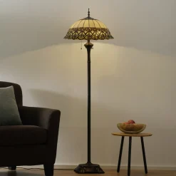 Frieda - staande lamp met Tiffany-scherm