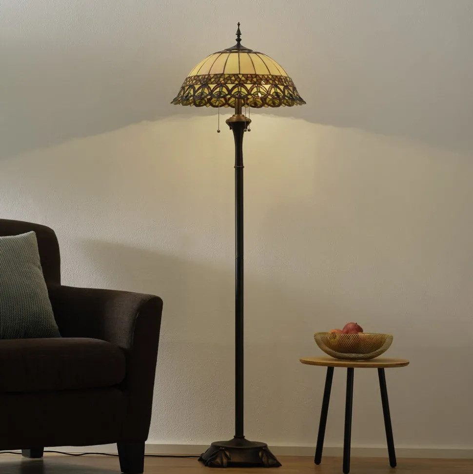 Frieda - staande lamp met Tiffany-scherm