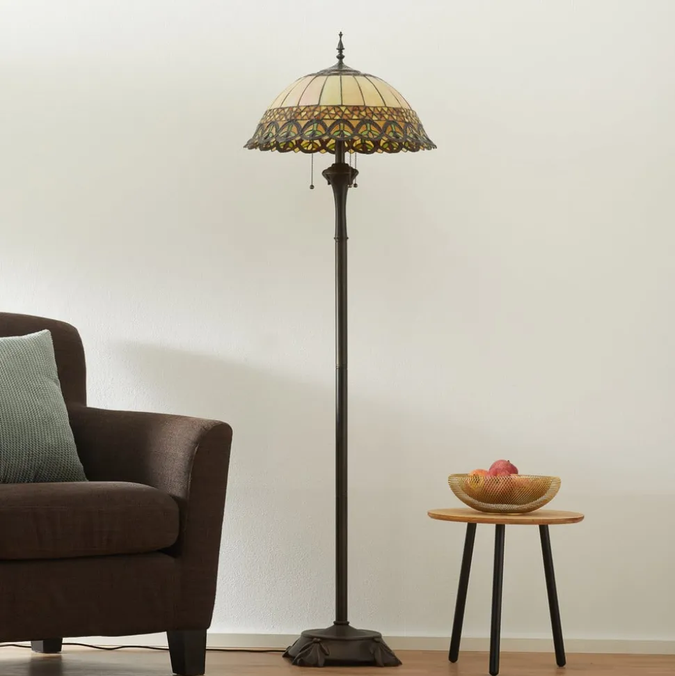Frieda - staande lamp met Tiffany-scherm