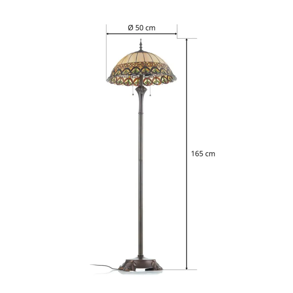Frieda - staande lamp met Tiffany-scherm