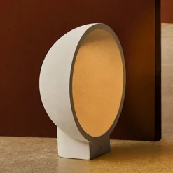 Gaia LED sokkellamp, grijs, beton, hoogte 38,8 cm