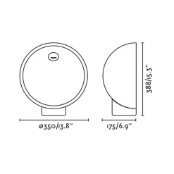 Gaia LED sokkellamp, grijs, beton, hoogte 38,8 cm