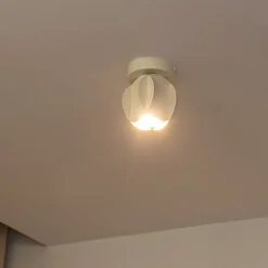 GAMBIT plafondspot, crèmewit, Ø 10 cm, metaal, GU10