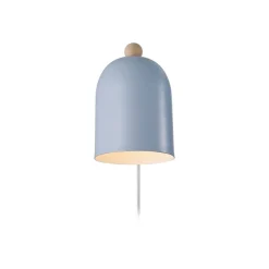 Gaston wandlamp met snoer en stekker, metaal, blauw