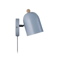 Gaston wandlamp met snoer en stekker, metaal, blauw