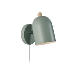 Gaston wandlamp met snoer en stekker, metaal, groen
