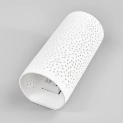 Gatpatroon-wandlamp Jiru uit wit gips