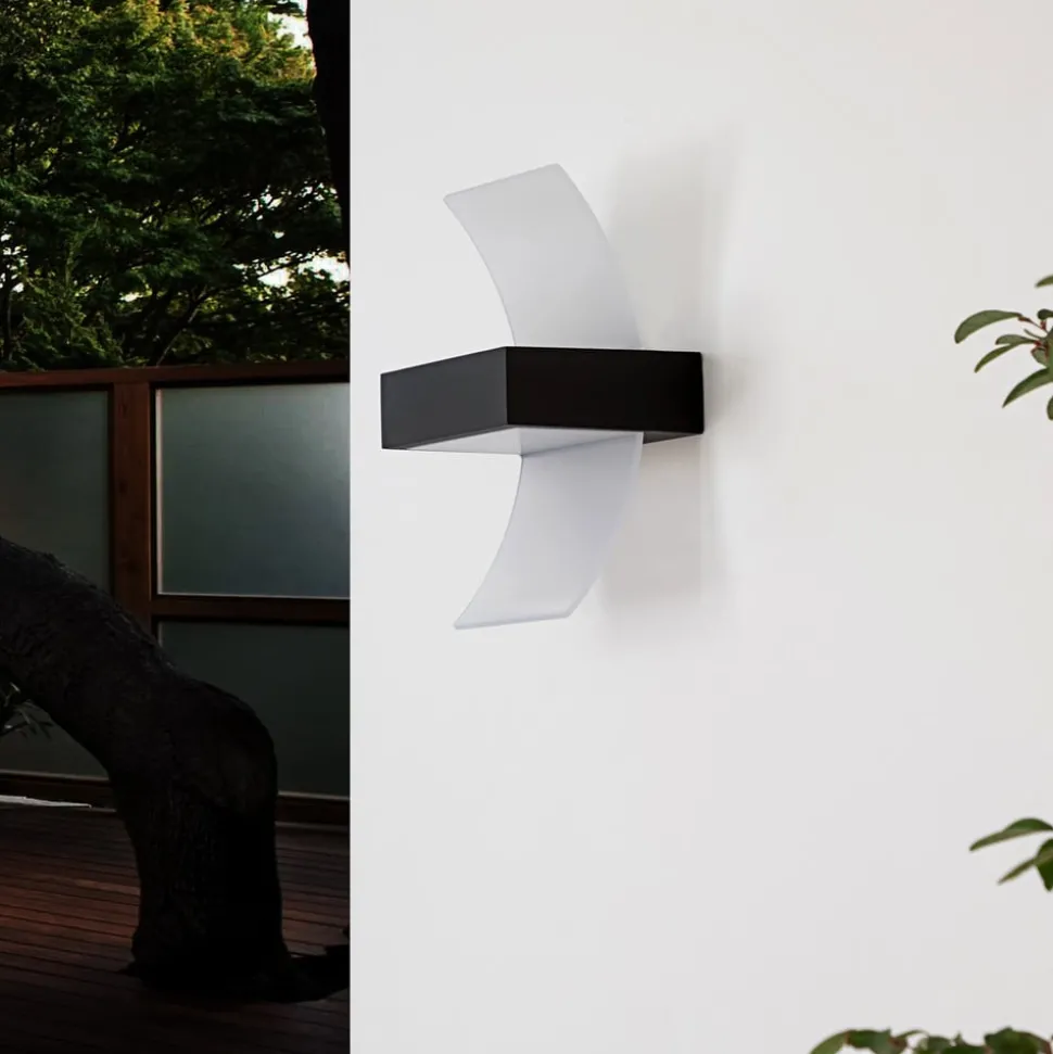 Gebogen LED-buitenwandlamp Skadi