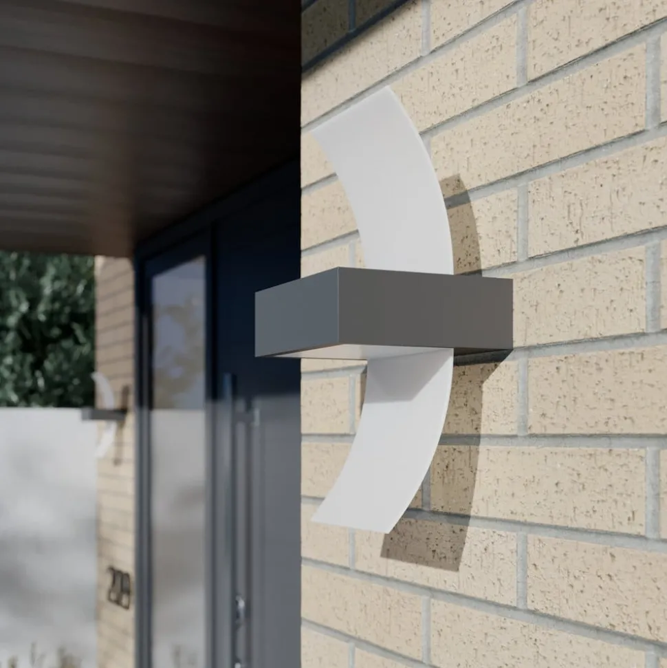 Gebogen LED-buitenwandlamp Skadi