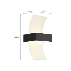 Gebogen LED-buitenwandlamp Skadi