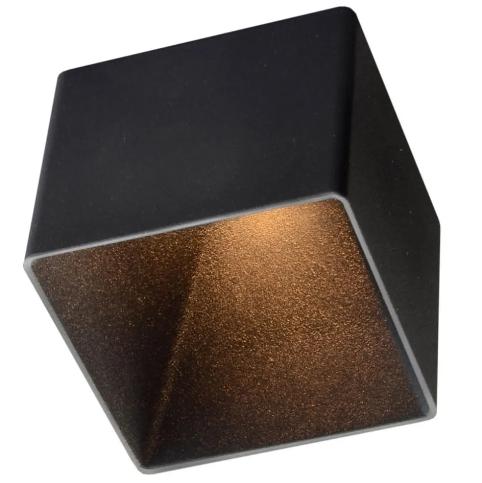 GF design Blocky inbouwlamp IP54 zwart 3.000 K
