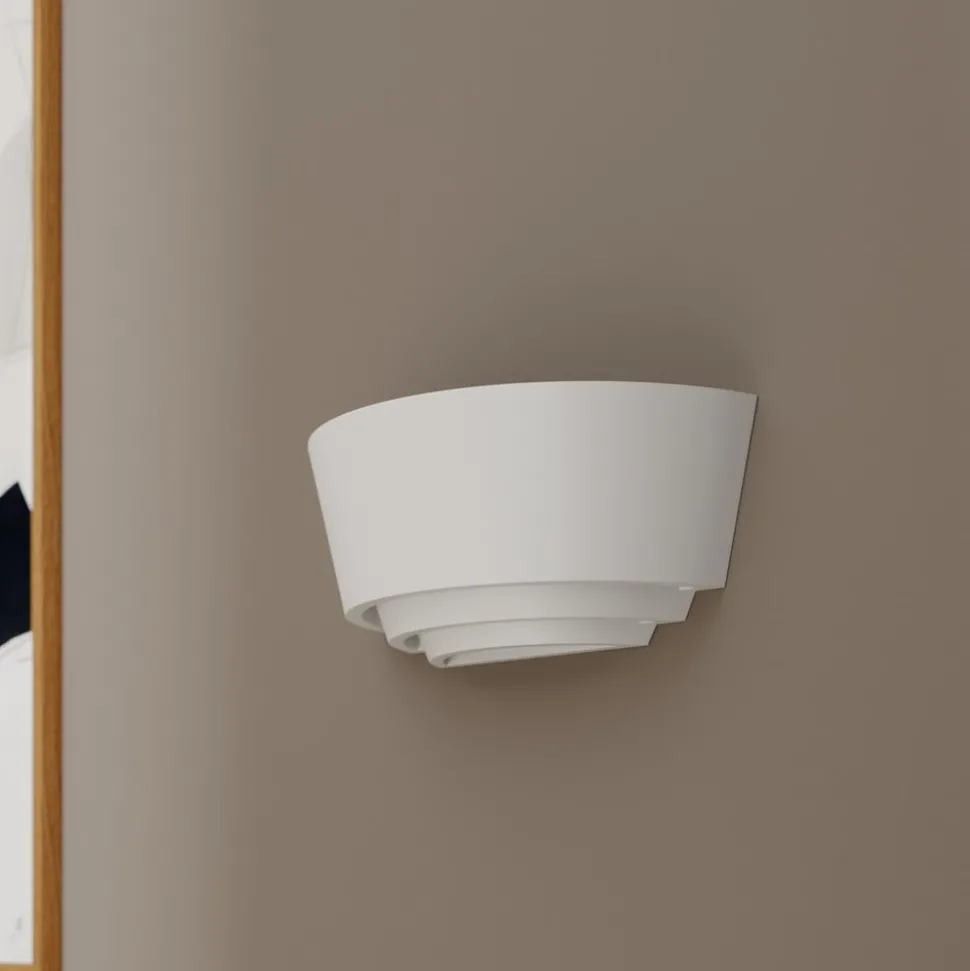 Gips wandlamp Azriel, wit, halfrond, 3-voudig