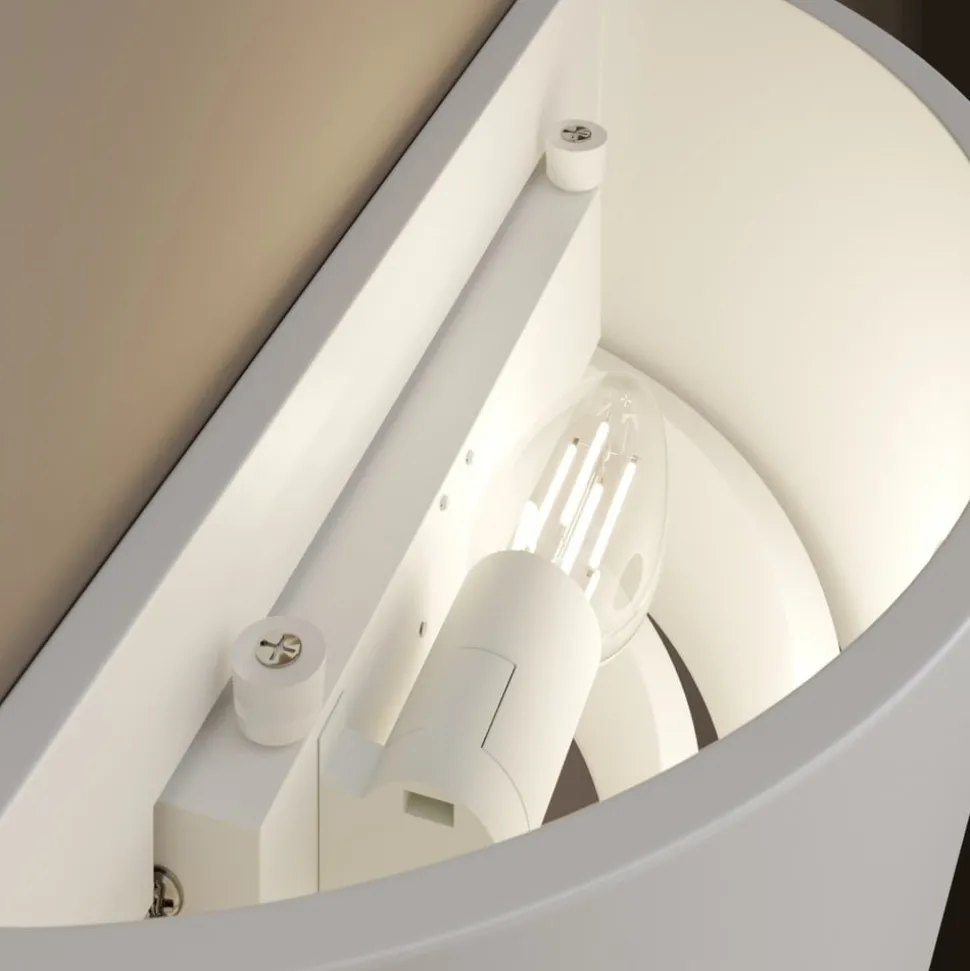 Gips wandlamp Azriel, wit, halfrond, 3-voudig