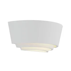 Gips wandlamp Azriel, wit, halfrond, 3-voudig