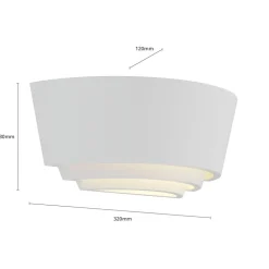 Gips wandlamp Azriel, wit, halfrond, 3-voudig