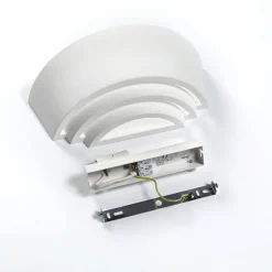 Gips wandlamp Azriel, wit, halfrond, 3-voudig