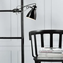 Glanzende klemlamp Clone zwart