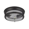 Glasgow plafondlamp met glazen kap, IP44 zwart