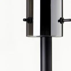 Glasini tafellamp, hoogte 49,5 cm, rookgrijs/zwart, glas