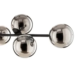 Glassy hanglamp, 8-lamps, zwart, grafiet, glas, E14