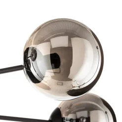 Glassy plafondlamp, zwart, grafiet, glas, 6-lamps, E14