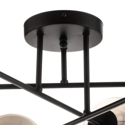 Glassy plafondlamp, zwart, grafiet, glas, 6-lamps, E14