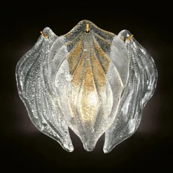 Glas-wandlamp Foglie van Muranoglas