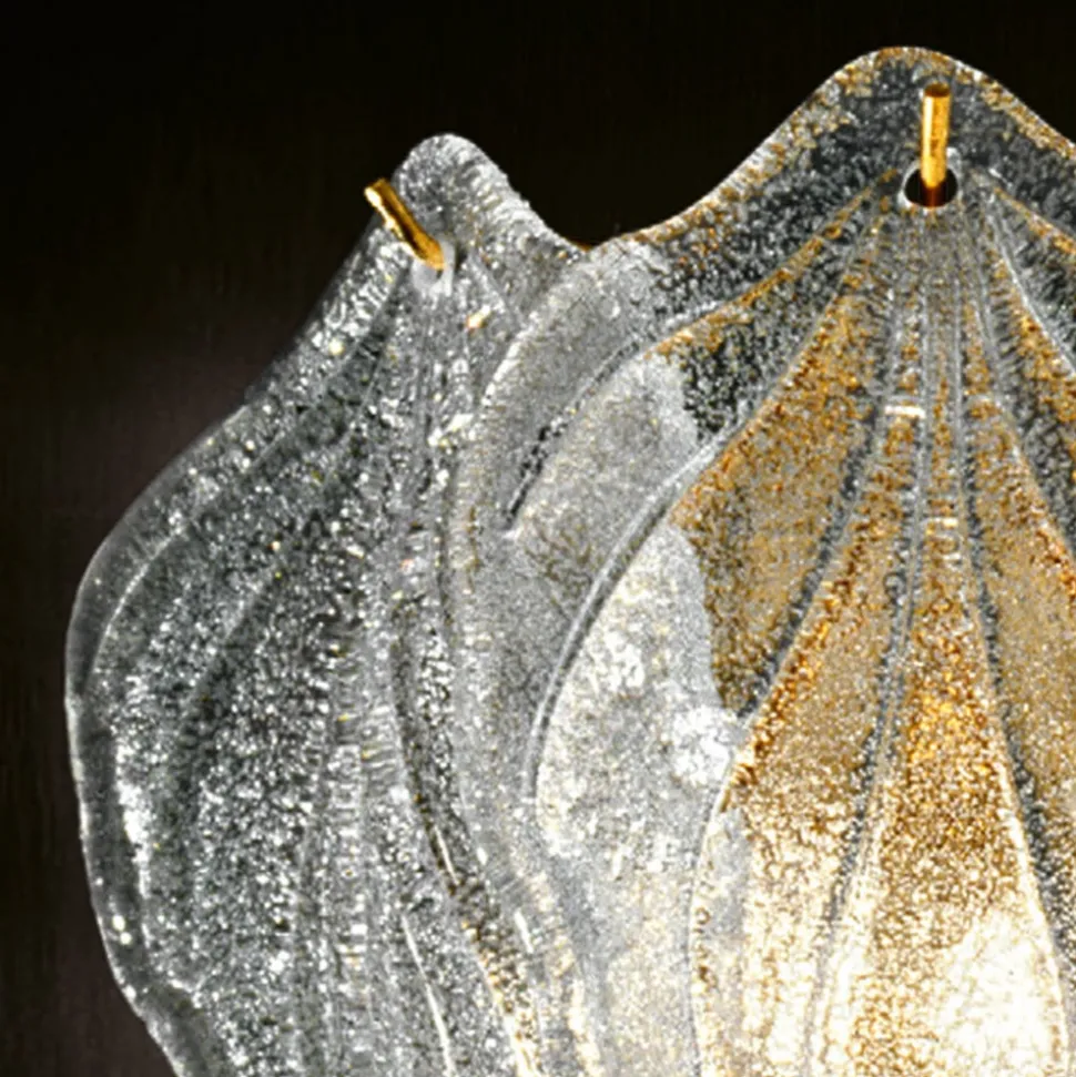 Glas-wandlamp Foglie van Muranoglas