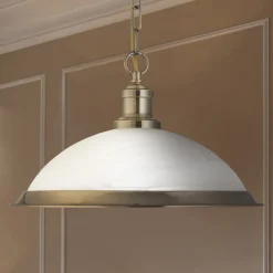 Glazen hanglamp Bistro in glanzend goud