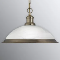 Glazen hanglamp Bistro in glanzend goud