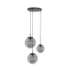 Glazen hanglamp Bollique, zwart, 3-lamps