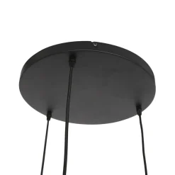 Glazen hanglamp Bollique, zwart, 3-lamps