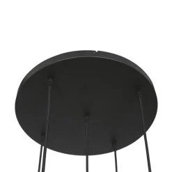 Glazen hanglamp glasbol, messing, 5-lamps