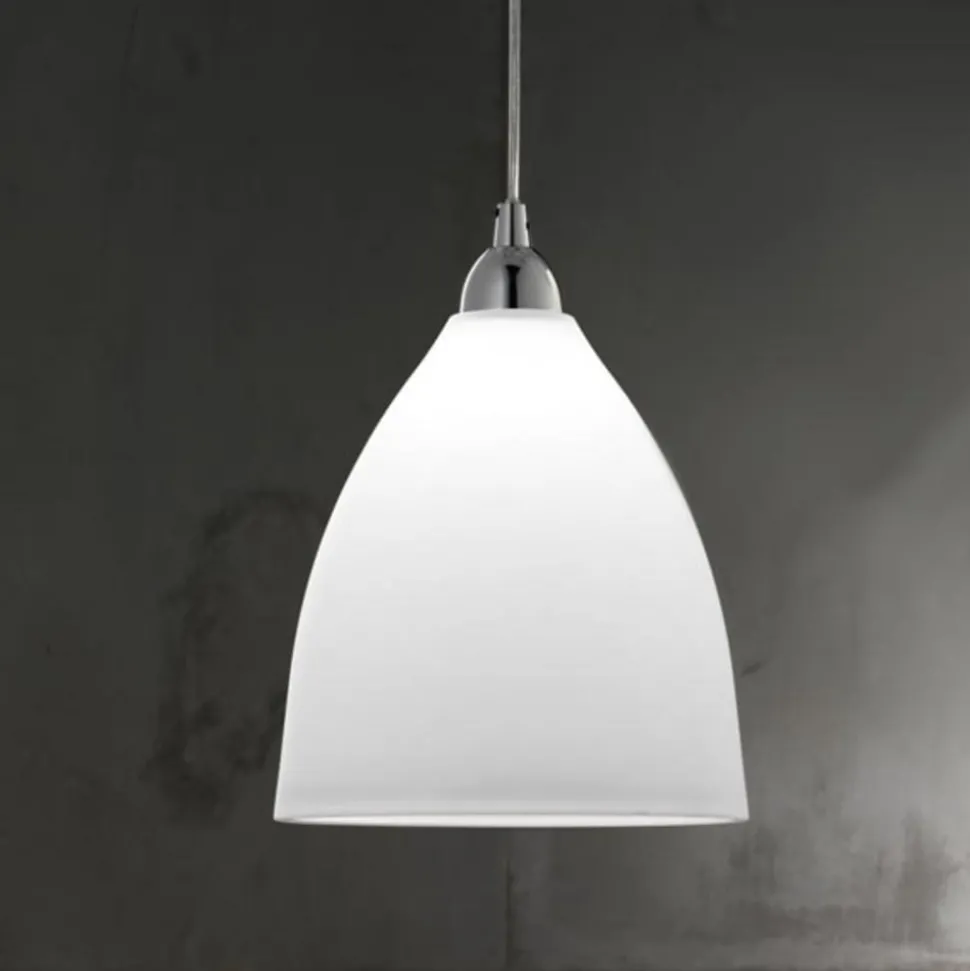 Glazen hanglamp PROVENZA, 20 cm, wit