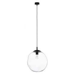 Glazen hanglamp Sol, Ø 35cm, zwart/helder