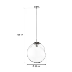 Glazen hanglamp Sol, Ø 35cm, zwart/helder